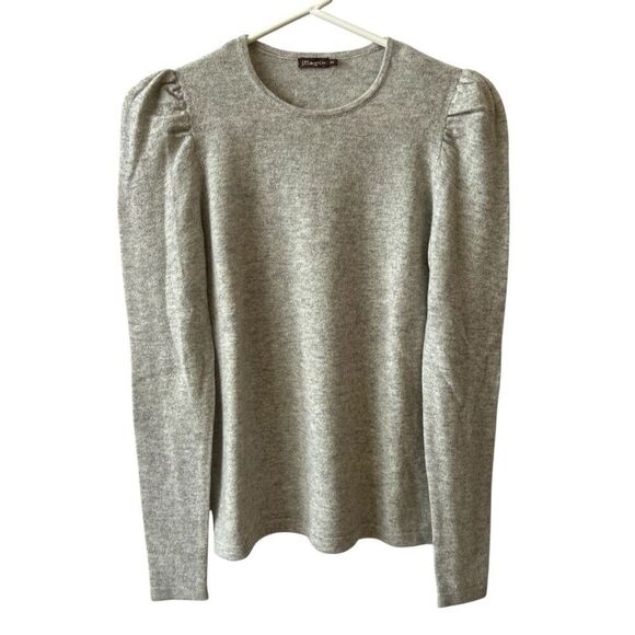 J MCLAUGHLIN WYNN CASHMERE SWEATER NWOT XS GRAY PUFF SLEEVE LUXURY MINIMALIST - Picture 2 of 12